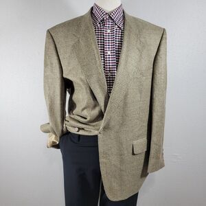 Robert‎ Stock Men's Sport Coat Blazer Two Button Beige Silk Size about 50R